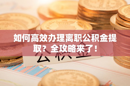 朴子如何高效办理离职公积金提取？全攻略来了！