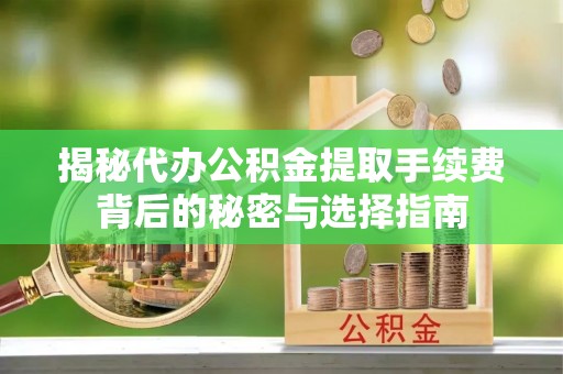 朴子揭秘代办公积金提取手续费背后的秘密与选择指南