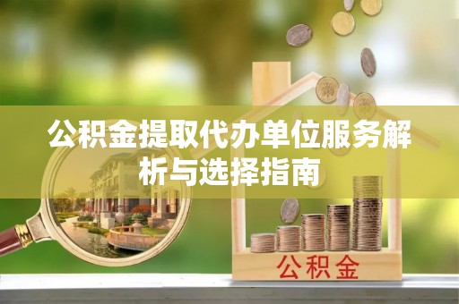 朴子公积金提取代办单位服务解析与选择指南