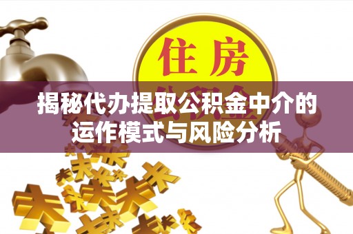 朴子揭秘代办提取公积金中介的运作模式与风险分析