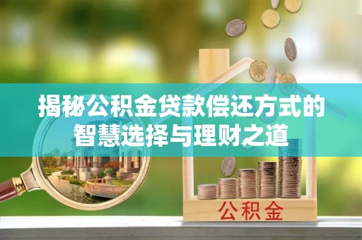 朴子揭秘公积金贷款偿还方式的智慧选择与理财之道