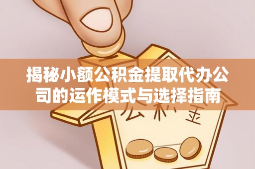 朴子揭秘小额公积金提取代办公司的运作模式与选择指南