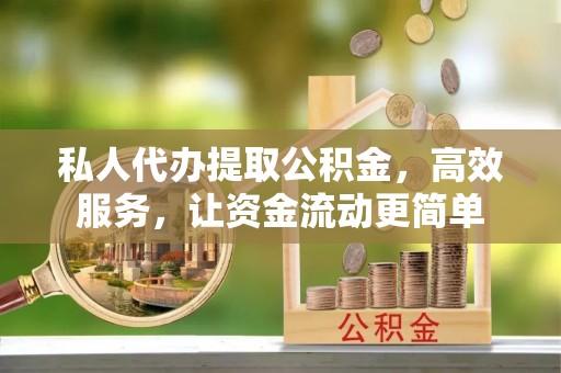 朴子私人代办提取公积金，高效服务，让资金流动更简单
